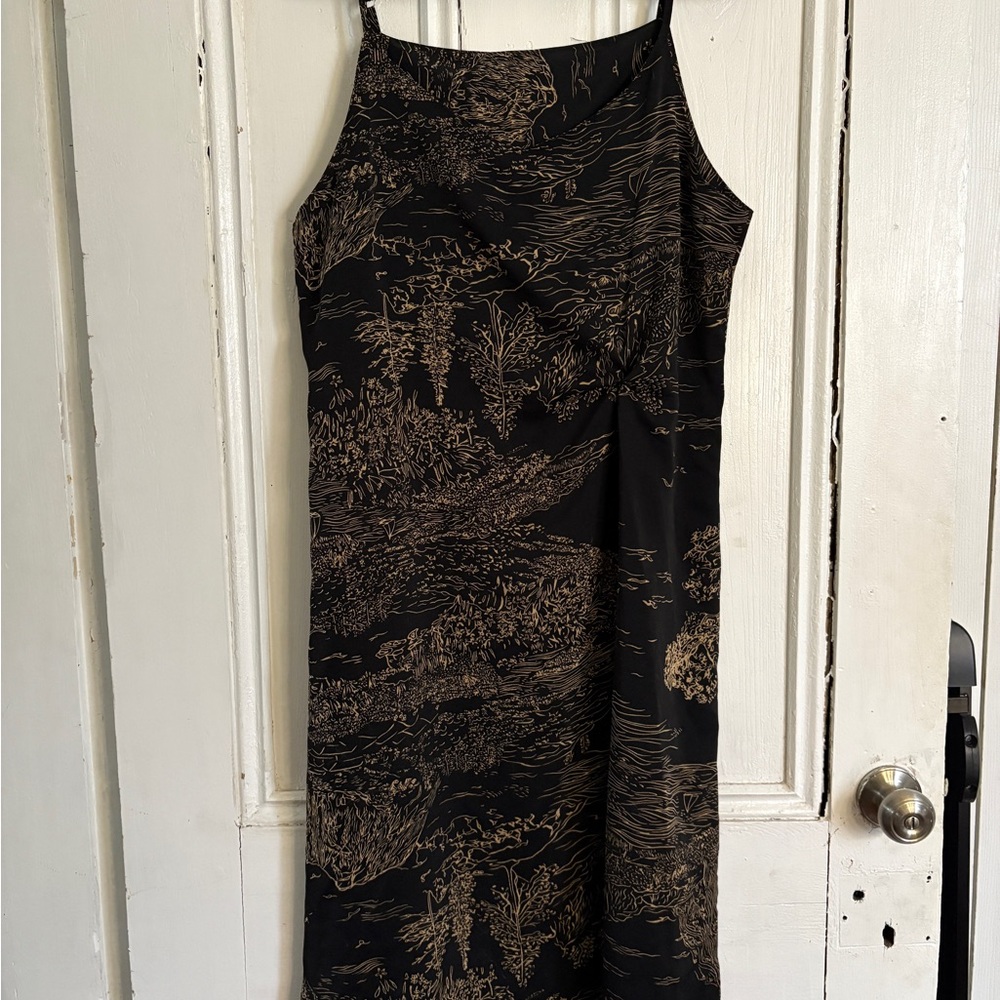 Elegant Black and Tan Dress